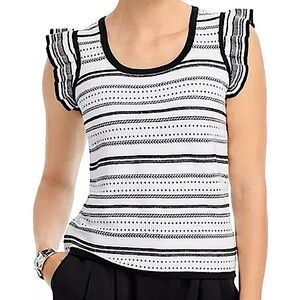 T Tahari Scoop Neck Flutter Sleeve Sweater